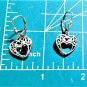 Vtg Sterling Silver Openwork Heart Dangle Drop Leverback Sapphire Earrings Lot