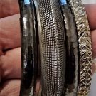 Vyg Big Chunky Vintage Silver Plated Toned Bangle Bracelets Lot Collection