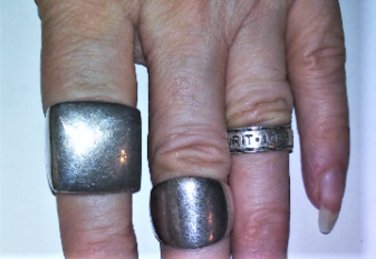 Vtg Sterling Silver Chunky Bold Rings Lot Collection of 3 Incl Michael Anthony