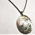 Vtg Sterling Silver Rope Chain Necklace Carved Abalone Victorian Lady Cameo Lot