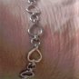 Vintage Sterling Silver Heart Links Charm Bracelet Lot 7-1/2"