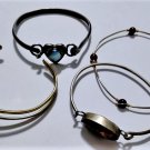 Vintage Sterling Silver Bangles Sergio Lub Cuff Bracelets Lot 4 Pcs