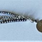 Vintage Sterling Silver Black Seed Pearls Double Strand Rolo Necklace Lot RM