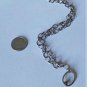 Vintage Sterling Silver MODERNIST Diamond O Ring Pendant Necklace Lot 16.5"