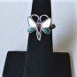 Vintage Sterling Silver Southwest Old Pawn Zuni Inlaid Butterfly Ring Lot  Sz ~6