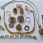 Vintage Retro Revival Rhinestone Mixed Costume Jewelry Lot 16 Pcs.