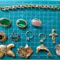 Vintage Retro Revival Rhinestone Mixed Costume Jewelry Lot 16 Pcs.