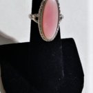Vintage Sterling Silver Pink Cat Eye Ring Lot Size 6.5
