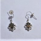 Vtg Micahel Anthony Sterling Silver Smoky Topaz & Marcasite Dangle Drop Earrings