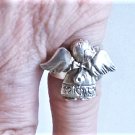 Vintage Sterling Silver JM Adjustable ANGEL Ring Lot Size ~5.5 - 8