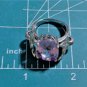 Vintage Silver Plated Glitter Bomb Lg Amethyst CZ Cocktail Ring Lot Sz 7