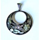 Vtg Sterling Silver MEXICO Beautiful Bird & Floral Abalone Inlay Pendant Lot