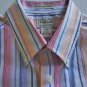 Vintage LL BEAN Multicolor Striped LW Woven Short Sleeve Button Down Shirt SZ L