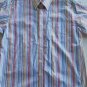 Vintage LL BEAN Multicolor Striped LW Woven Short Sleeve Button Down Shirt SZ L