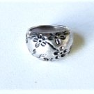 Vintage Sterling Silver Flower Scroll Dome Band Ring Lot Size ~8
