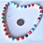 Vintage Multicolor Czechoslovakia Glass Pony Beads Orig. Tag Strand Necklace 17"