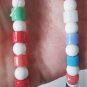 Vintage Multicolor Czechoslovakia Glass Pony Beads Orig. Tag Strand Necklace 17"