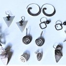 Vintage Sterling Silver MODERNIST Earrings Collection Lot of of 7 Pairs