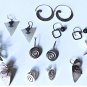 Vintage Sterling Silver MODERNIST Earrings Collection Lot of of 7 Pairs