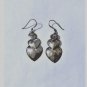 Vintage Sterling Silver Etched Graduated Dangle Drop Triple Hearts Earrings Lot