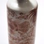 Antique Chinese Qing Kangxi Mark Iron Red Fishes Porcelain Pillar Snuff Bottle