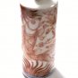 Antique Chinese Qing Kangxi Mark Iron Red Fishes Porcelain Pillar Snuff Bottle