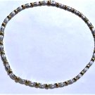Vintage Sterling Silver XO Two Tone Diamond Tennis Necklace Lot 17-1/4"