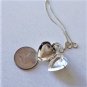 Vintage Sterling Silver w Gold Vermeil Etched Heart Locket Pendant Necklace Lot