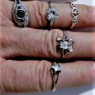 Vintage Sterling Silver Band Rings Lot Collection Sz 7.5-10 5 Pieces