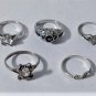 Vintage Sterling Silver Band Rings Lot Collection Sz 7.5-10 5 Pieces