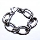 Vintage Sterling Silver MODERNIST Chunky Link Bracelet Lot 7-1/4"