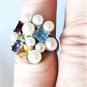 Vtg Sterling Silver Brazilian Mix ROSS SIMONS Gemstone Pearl Ring Lot Sz ~ 7.5