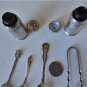 Vintage Sterling Silver Demitasse Souvenir Spoons Tongs Shakers Lot Collection