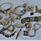 Vintage Sterling Silver SOUTHWEST Mexico Parts Findings Harvest & Wearable Lot