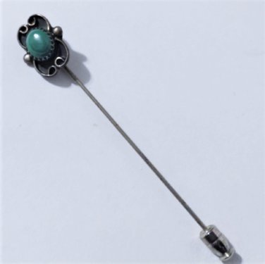 Vintage Sterling Silver Southwest Navajo Malachite Stickpin Lot