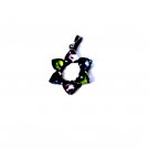 Vtg Sterling Silver Pastel Gem Hearts Magen David Jewish Star Necklace Pendant