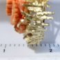 Vintage 14K YG Carved Salmon Coral Flowers MODERNIST Brutalist Pin Brooch Lot