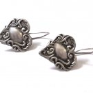 Vintage Sterling 925 Repousse Engravable Heart Earrings Lot