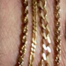 Vintage Sterling Silver Gold Vermeil Charm Figaro & Rope Bracelets Lot 4 Pcs