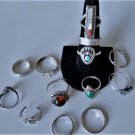 Sterling Silver Southwest Navajo & Other Rings Mixed Lot of 12