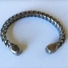Vtg Sterling Silver SOUTHWEST Navajo? Goro? Braided Hammered Cuff Bracelet Lot