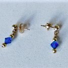 Vintage 14K Gold Filled & Turquoise Crystal Beads Dangle Drop Post Earrings Lot