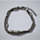 Vintage Sterling Caviar 3 Chain Adjustable Length Bracelet Lot 6-5/8" - 7-3/4"