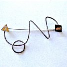 Vintage Sterling Silver Geometric MODERNIST Pin Brooch Lot SY IY