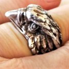 Vintage Sterling Silver Southwestern Hi Relief Eagle Head Ring Lot ~ Sz 9