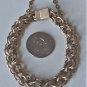 Vintage 12K GF Double Links Blank Charm Bracelet Lot w Mariner Safety Chain