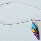Vtg Sterling Silver Southwest Inlaid Block Carved Stones Arrowhead Necklace Lot