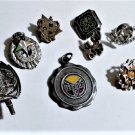 Antique/Vintage Sterling Silver Fraternal Org Pins Pendants Lot 8 Pcs