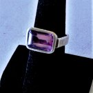 Vtg Sterling Silver MODERNIST Amethyst *Miner's Den* FEB Birthday Ring Lot Sz 8