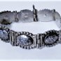 Antique Silver Alloy SE Asian Niello Tribal Hand Clasp Bracelet Lot 7"